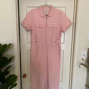 Asos Pink Denim Jumpsuit Boilersuit